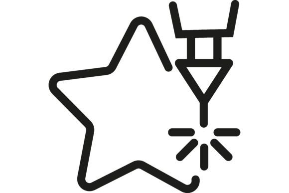CNC Laser Design Line Icon. Computer, Nu