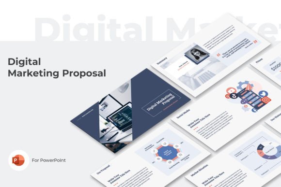 Preview of Digital Marketing Proposal PowerPoint marketing presentation template