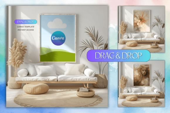 Drag & Drop Frame Mockup Canva Template