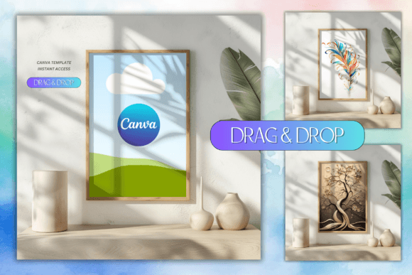 Drag & Drop Frame Mockup Canva Template