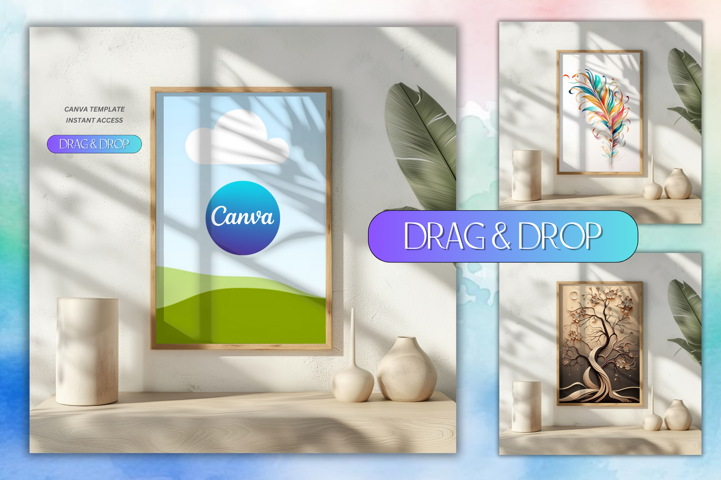 Drag & Drop Frame Mockup Canva Template Graphic by LostDeLucky ...
