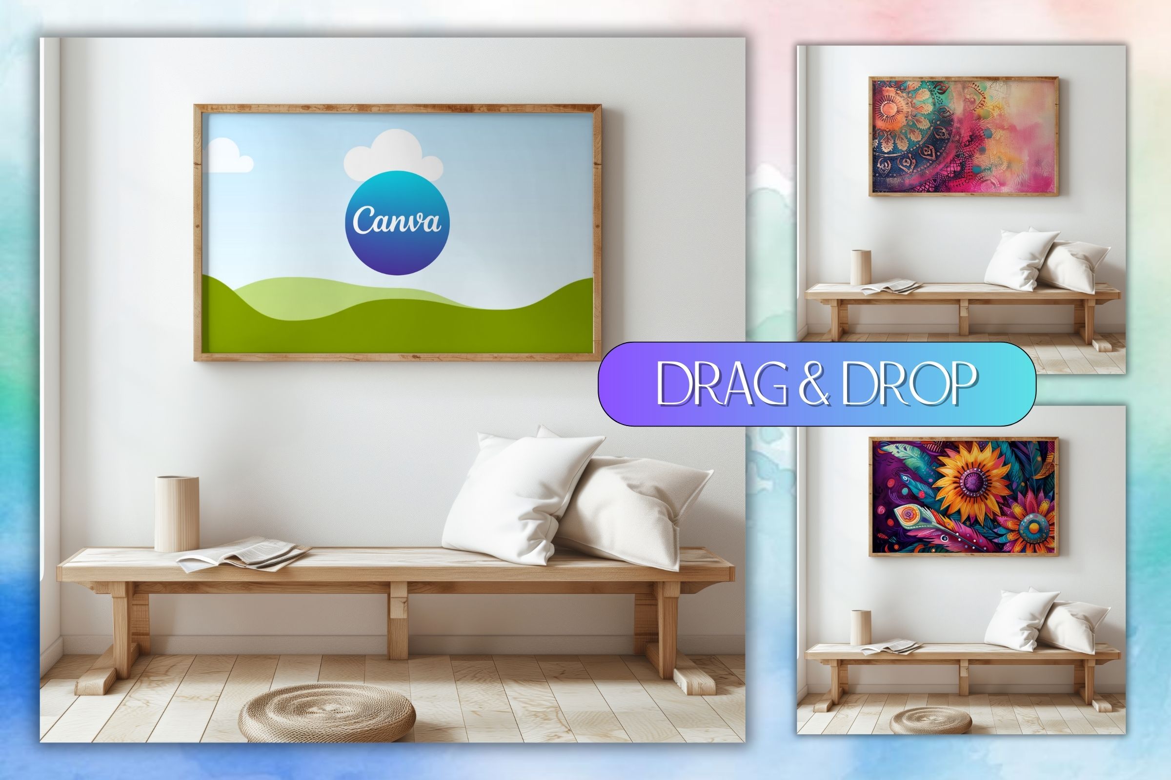 Drag & Drop Frame Template Canva Mockup Graphic by LostDeLucky ...