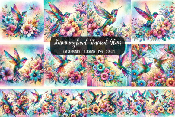 Hummingbird Stained Glass Background