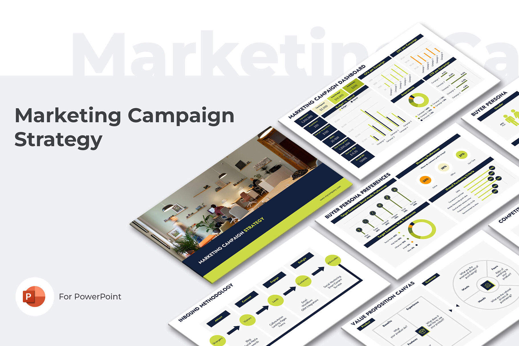PowerPoint de estrategia de campaña de marketing