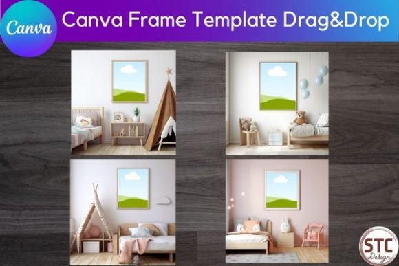 WallArt Kids Bedroom Canva Frame Mockup