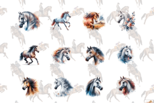 Watercolor Horses Clipart - Horse Png Graphic by Artistic Revolution ...