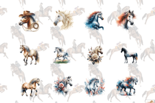 Watercolor Horses Clipart - Horse Png Graphic by Artistic Revolution ...