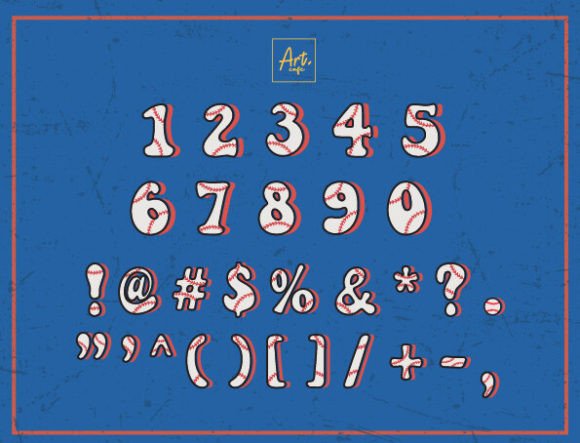Groovy Baseball Font PNG with transparent background - Preview 3