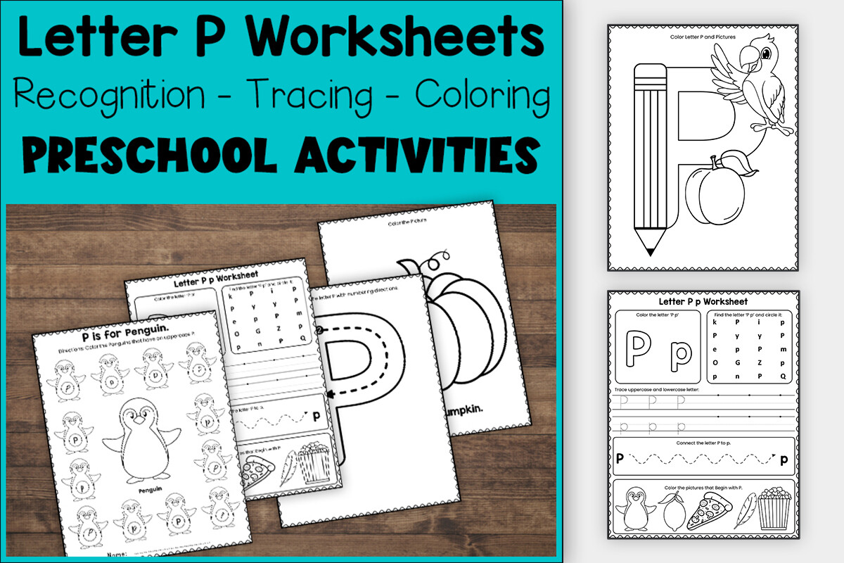 Letter P Worksheets for Preschool & K