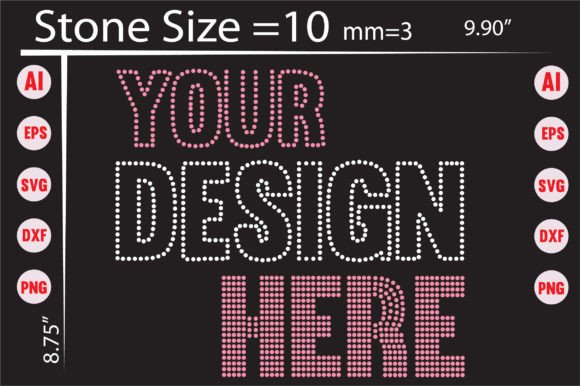 Your Design Here Rhinestone Templates Graphic by creative writing ...