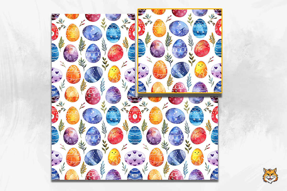 Colorful Easter Eggs Seamless Pattern Graphic by Meow.Backgrounds ...