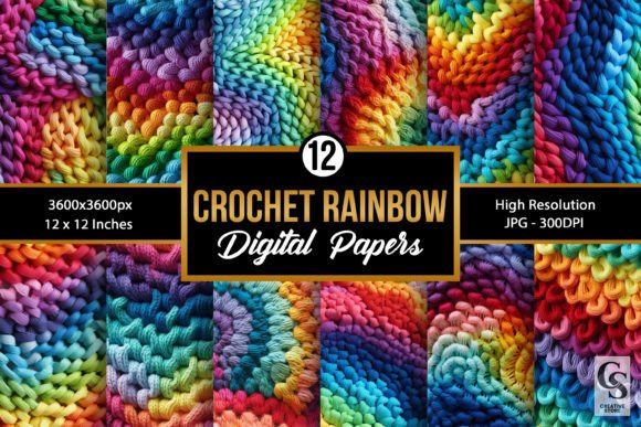 Crochet Rainbow Seamless Patterns