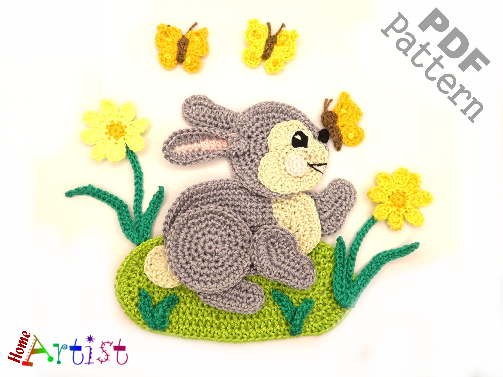Easter Bunny Crochet Applique Pattern