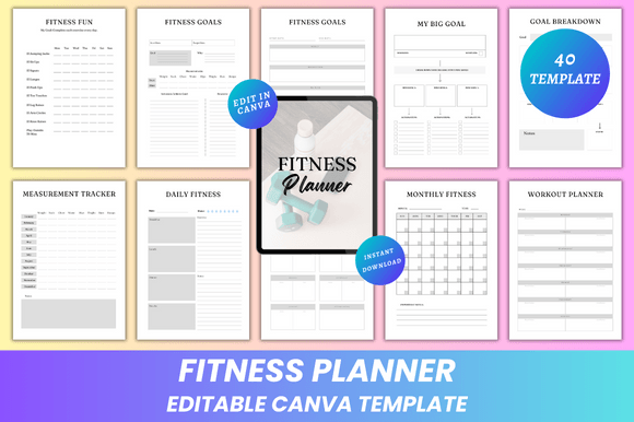Fitness Planner Canva KDP Interior