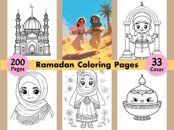 Ramadan Coloring Pages for Kids, Vol.01