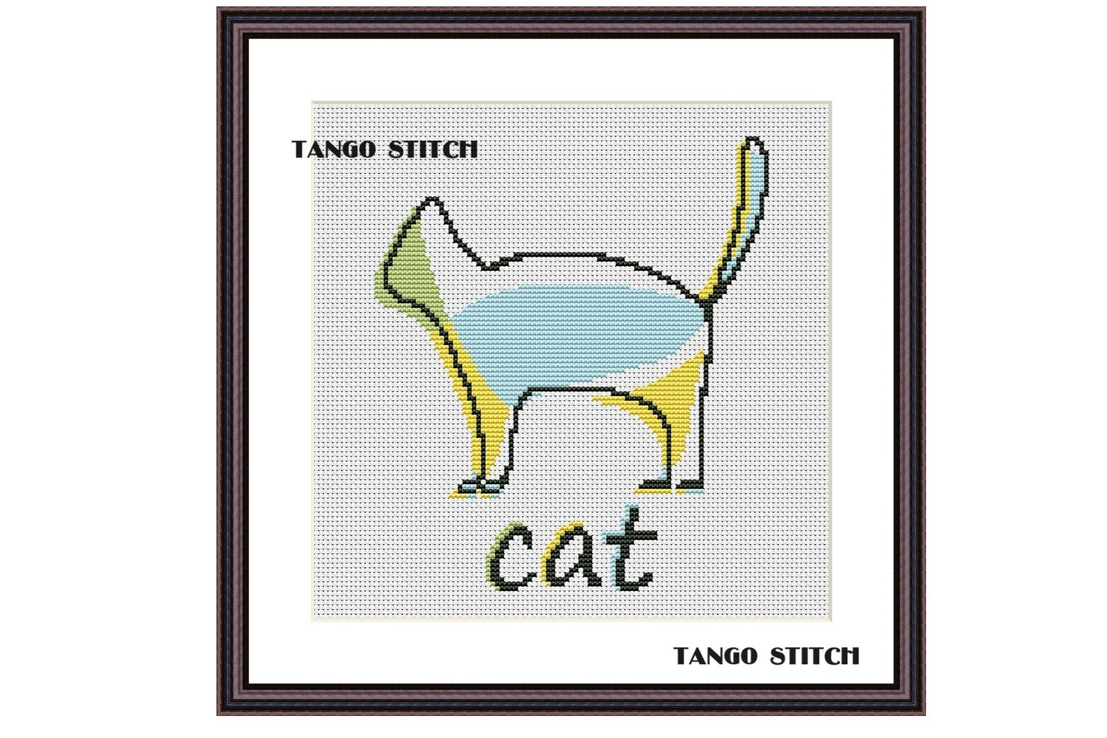 Simple Cute Cat Silhouette Cross Stitch
