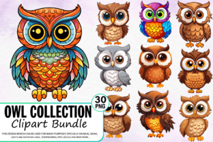 Watercolor Owl Clipart PNG Bundle Graphic by Regulrcrative · Creative ...