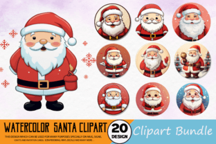 Watercolor Santa Clipart Bundle Graphic by Regulrcrative · Creative Fabrica