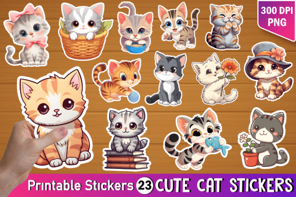 Cute Cat Kawaii Stickers Bundle