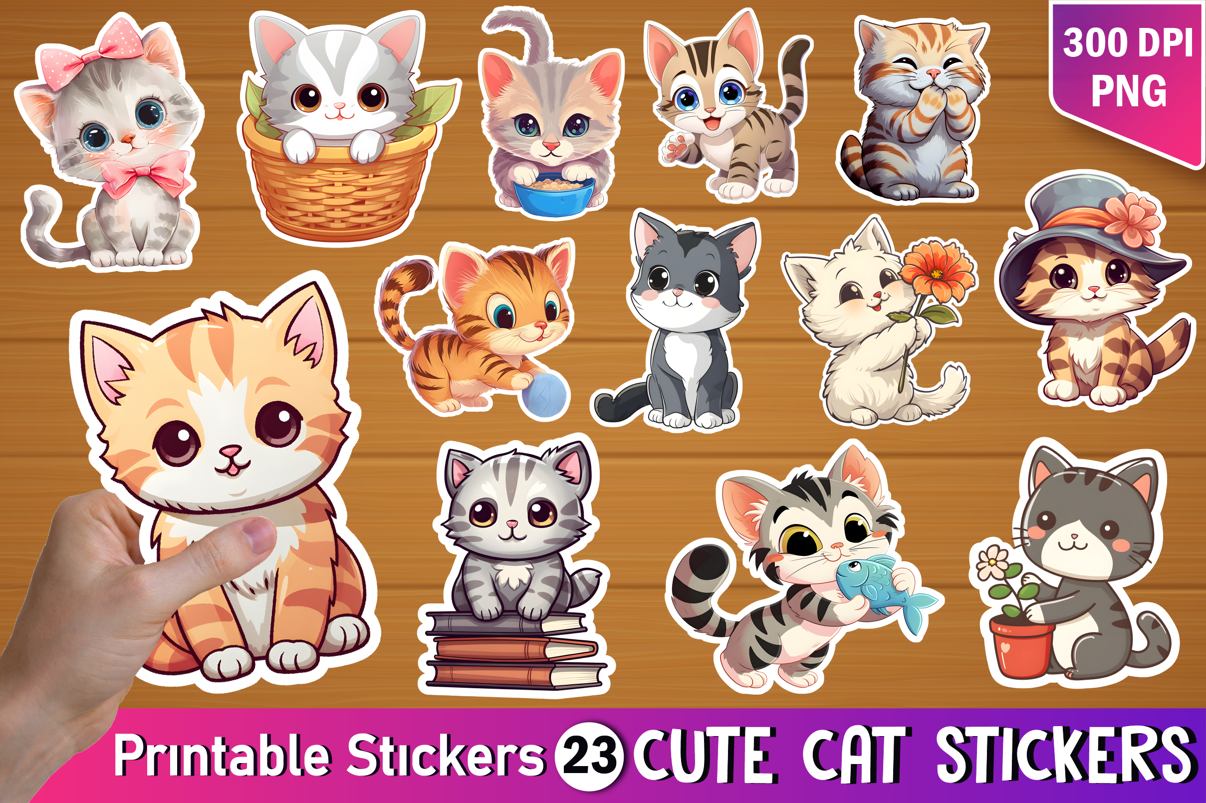 Cute Cat Kawaii Stickers Bundle