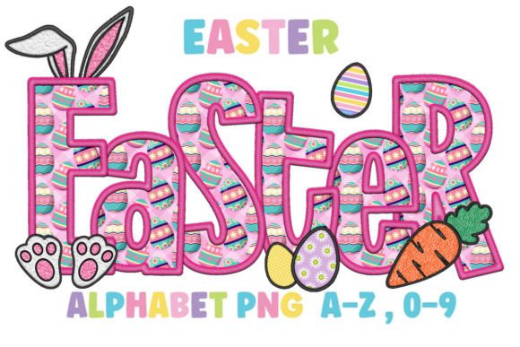 Pink Easter Alphabet Letters and Clipart Graphic by superdong_nu ...
