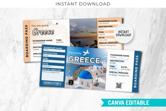 Printable GREECE Surprise Trip Gift