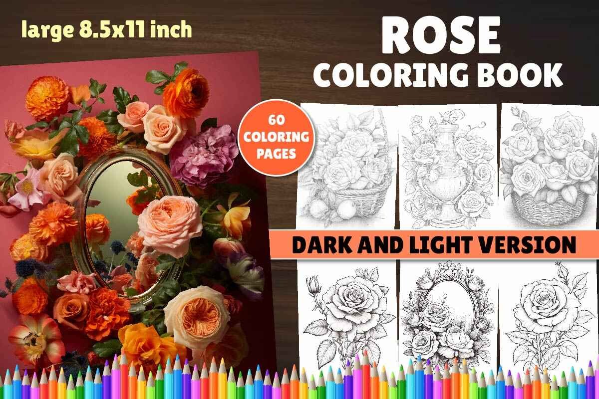 Rose Coloring Book Graphic by Artful Prints · Creative Fabrica