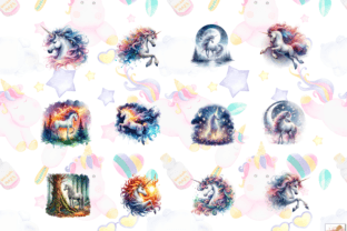 Watercolor Unicorns Clipart Unicorn Png Graphic by Artistic Revolution ...