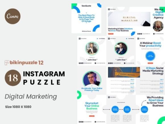 Digital Marketing Instagram Puzzle Graphics