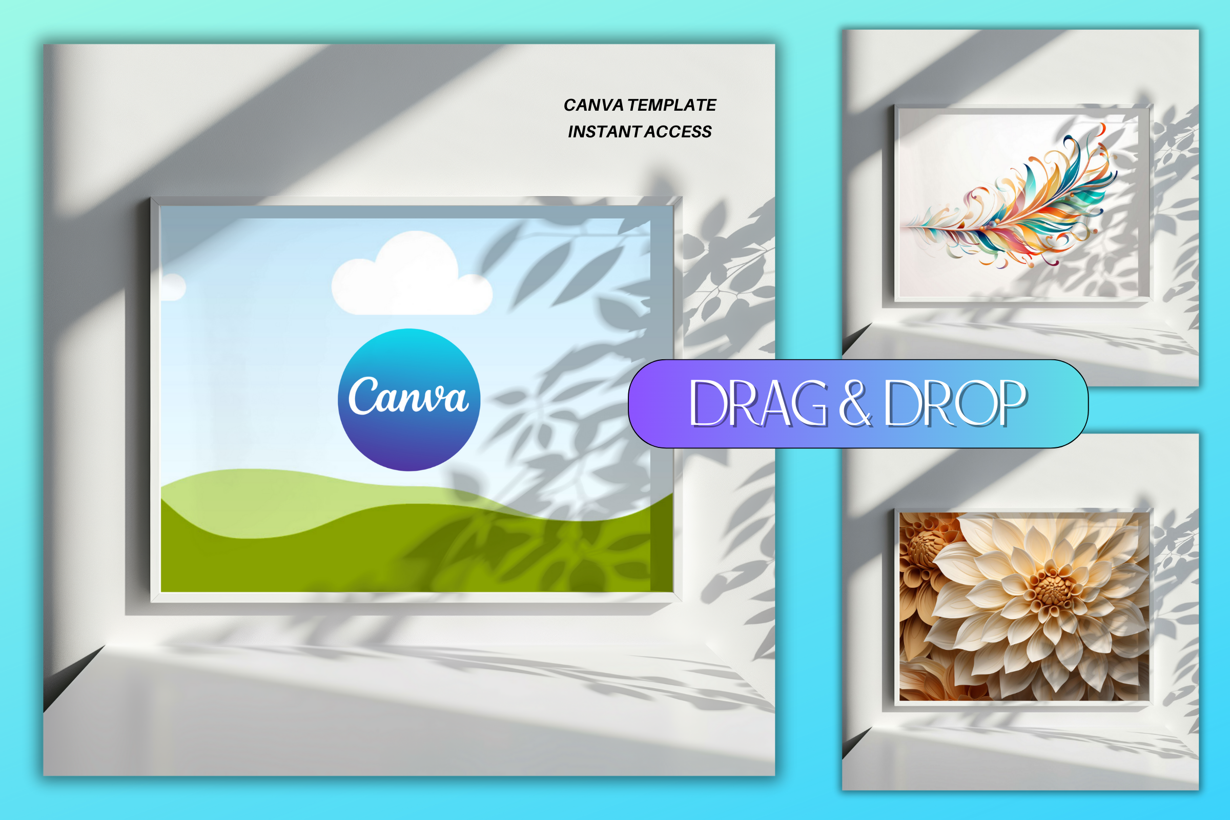 Drag & Drop Frame Mockup Canva Template