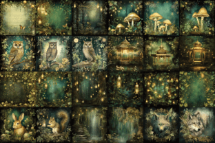 Enchanted Magical Forest Digital Papers Graphic by Color Studio ...