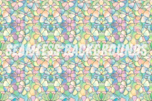 Pastel Floral Stained Glass Pattern Pape Graphic by Creative River ...