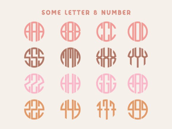 Real Monogram Font PNG with transparent background - Preview 1
