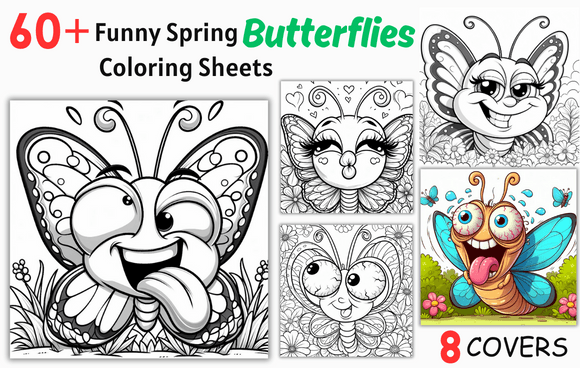 Spring Butterfly Coloring Sheets