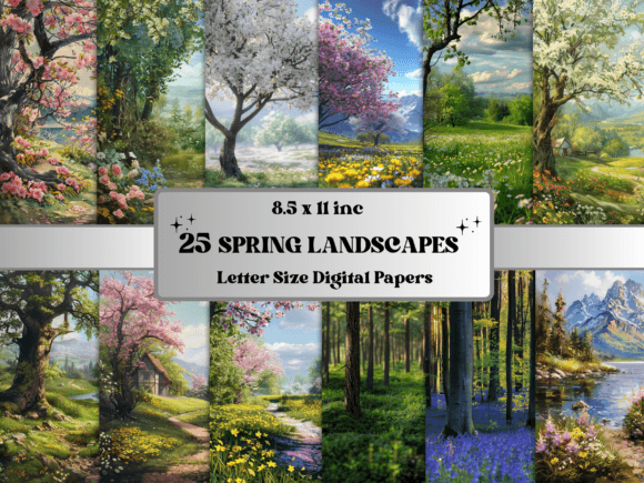 Spring Landscapes Digital Paper Pack
