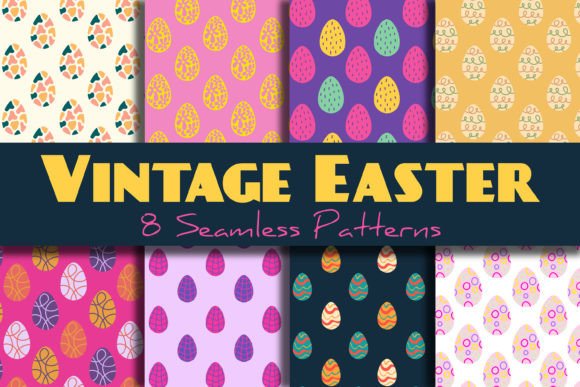 Vintage Easter Seamless Patterns