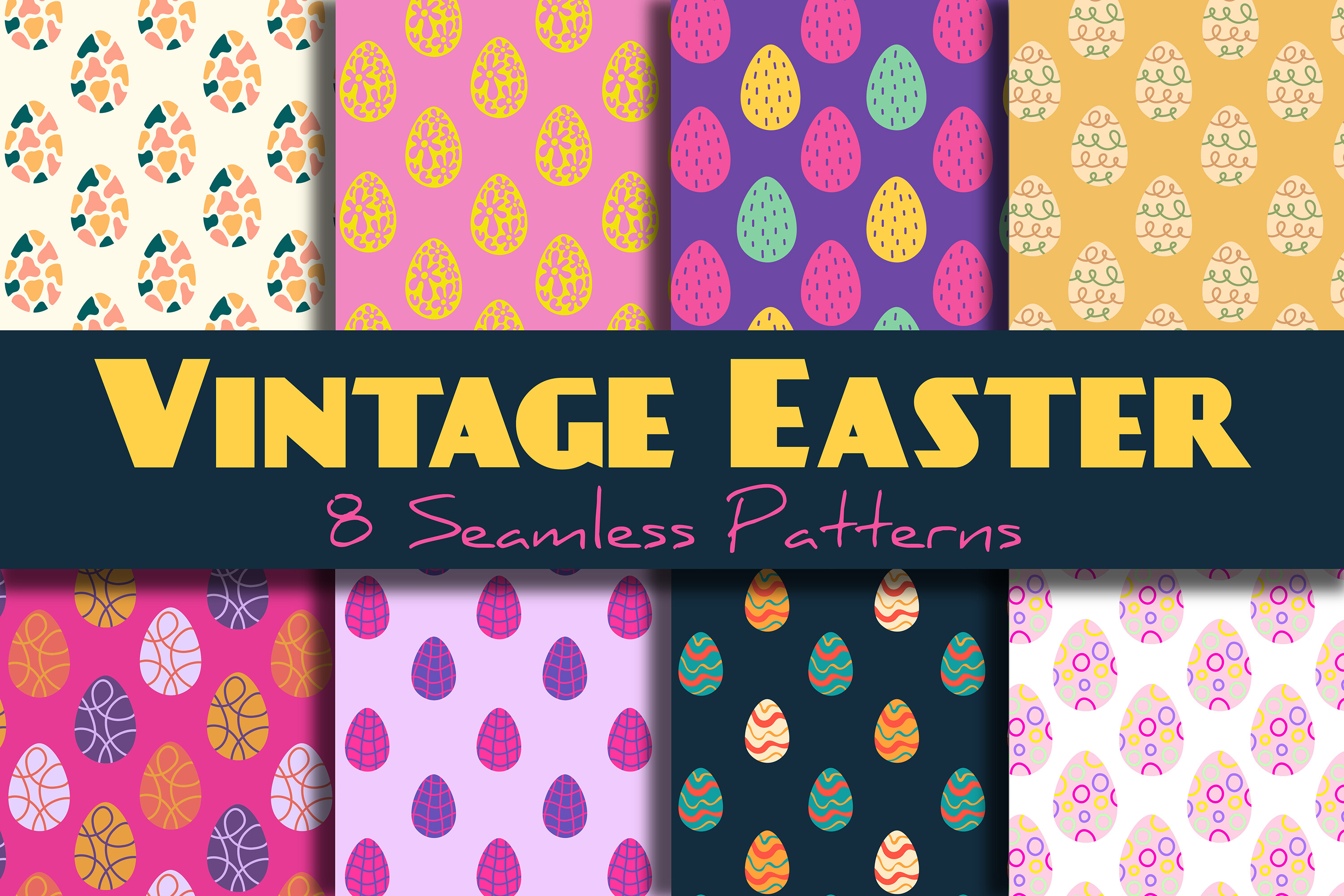 Vintage Easter Seamless Patterns