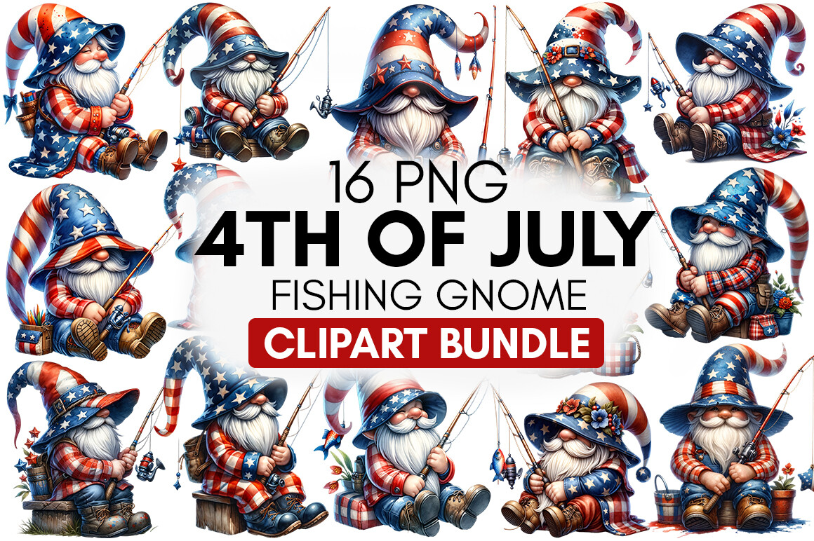 4th of July Gnome Sublimation Bundle Graphic by fokira · Creative Fabrica