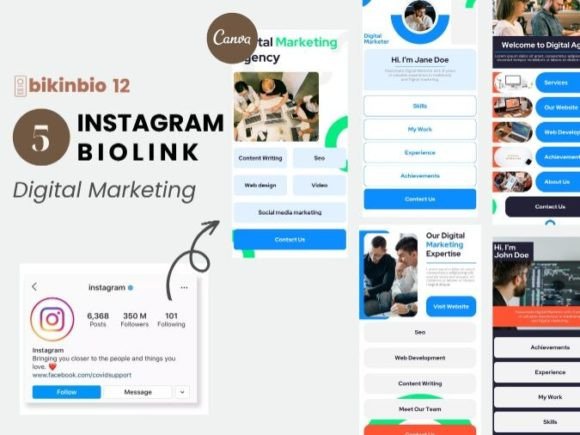 Business Coach Instagram Post Template - Bio Link
