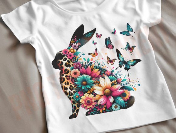 Preview of Easter Sublimation Png, Leopard Bunny T-shirt, sticker, and sublimation design