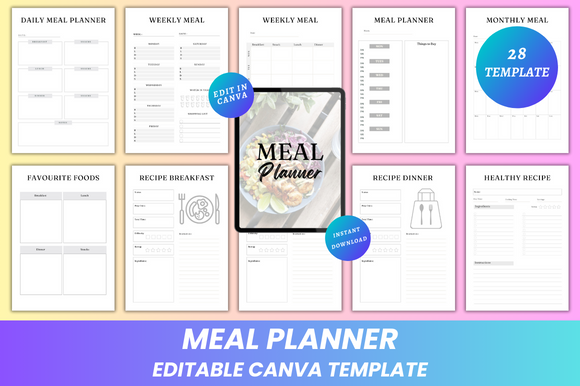 Editable Meal Planner Canva KDP Interior