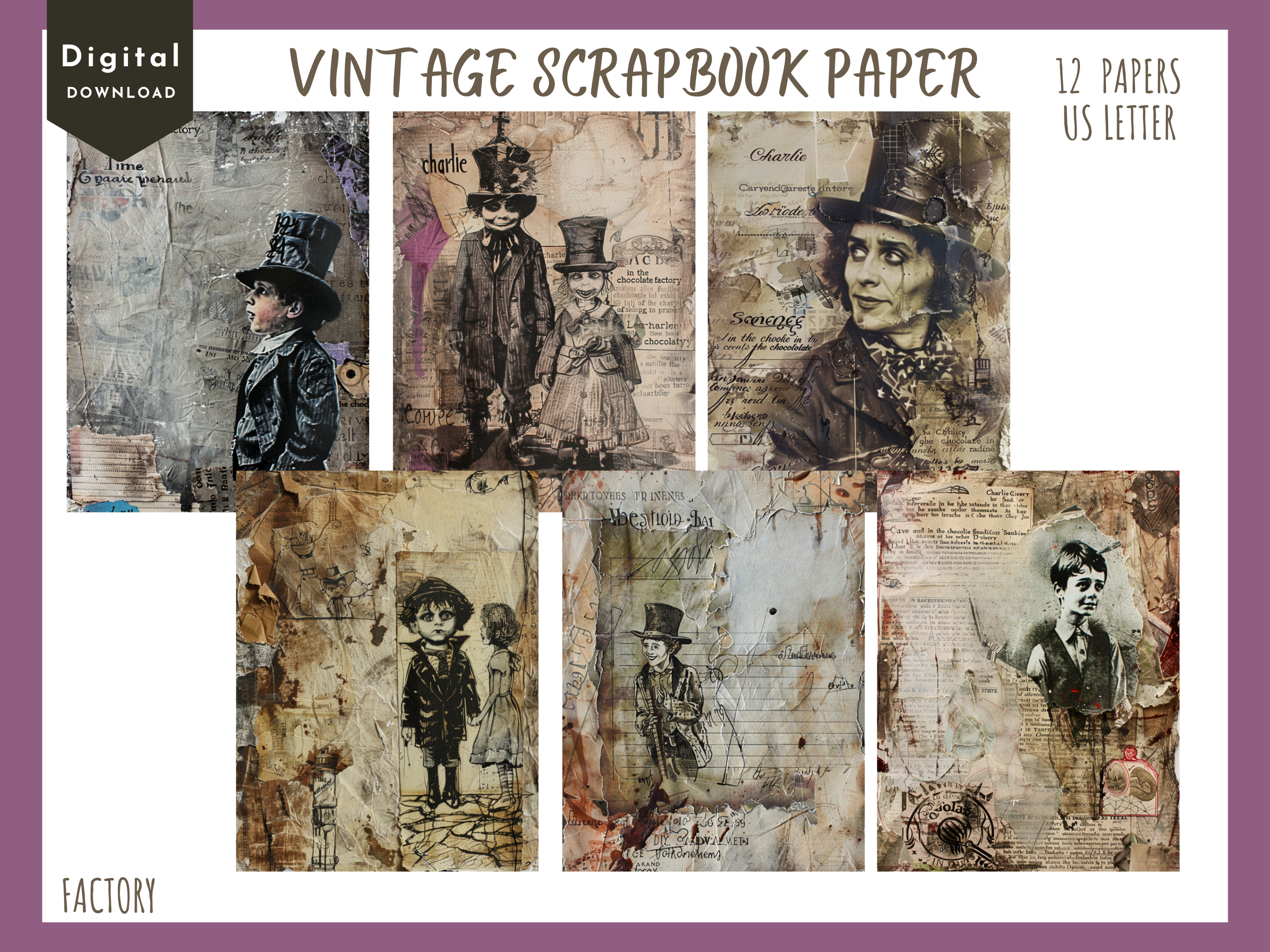 Gothic Candy Factory Junk Journal Pages Graphic by Jackie Schwabe ...