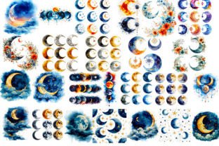 Moons Clipart Bundle Graphic by MERCH ART · Creative Fabrica