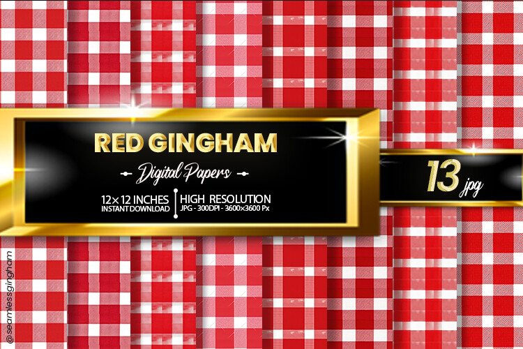 Red Gingham Digital Papers Graphic by Hurairagraphics · Creative Fabrica