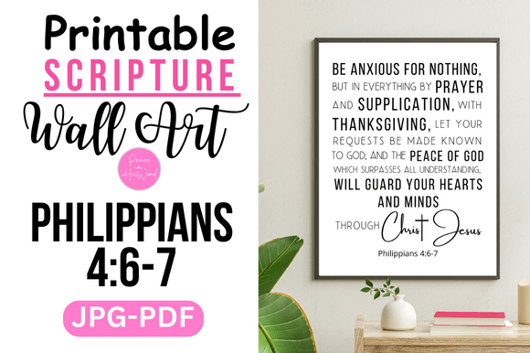 Scripture Wall Art, Philippians 4:6-7