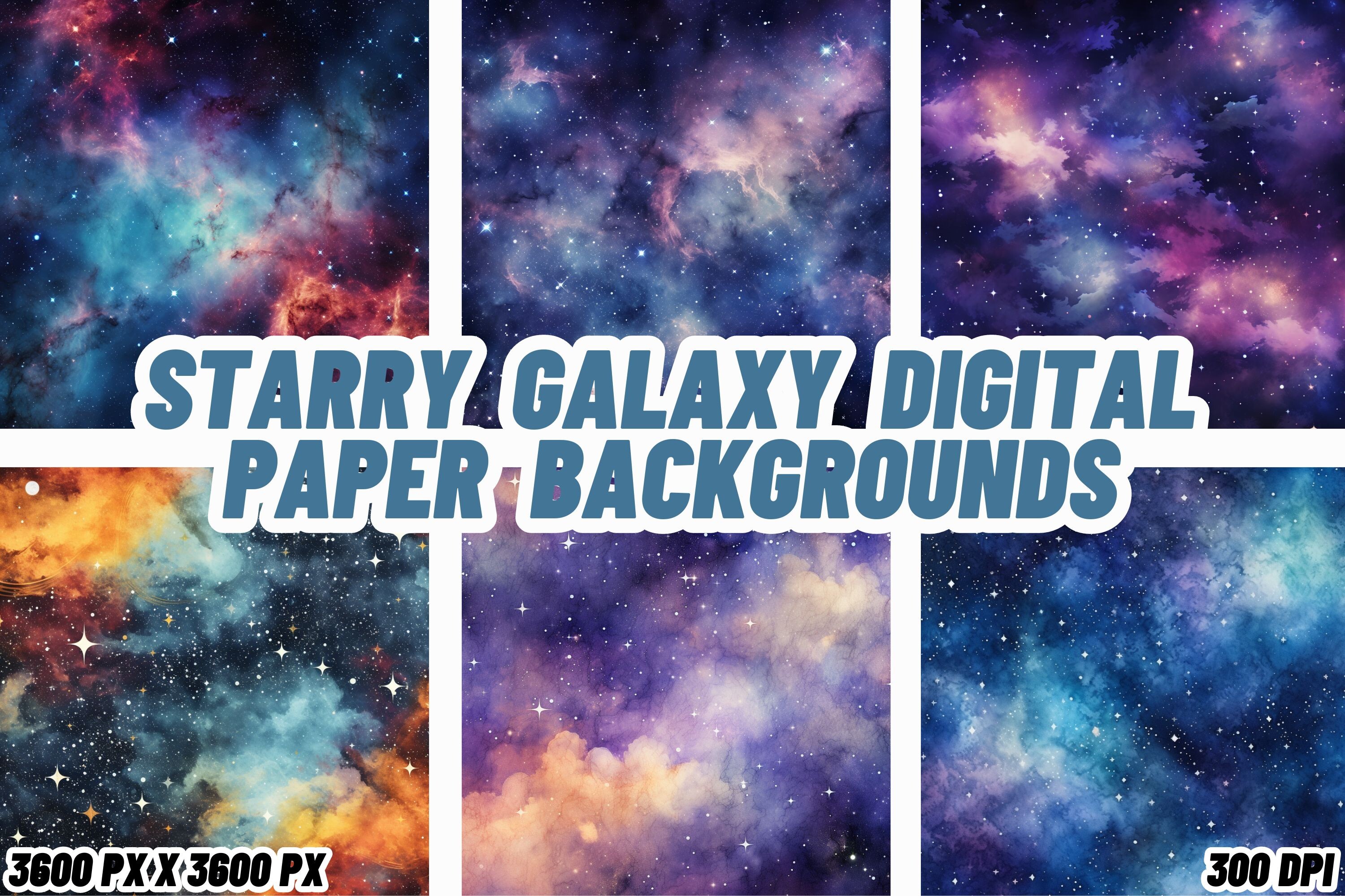 Starry Galaxy Digital Paper Backgrounds Graphic by FabriCraft ...