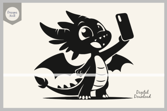 Baby Dragon SVG, Dragon Taking a Selfie