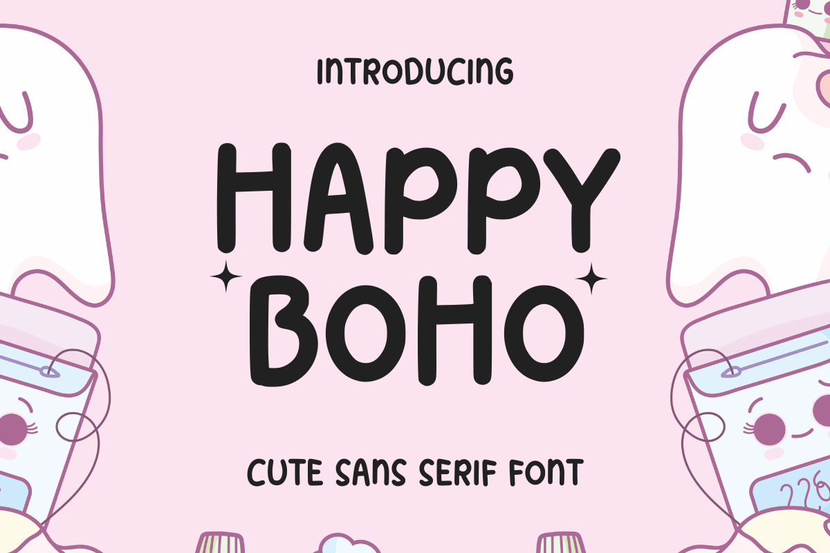Happy Boho preview, cheerful sans