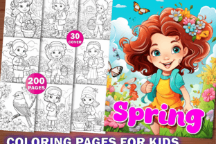 200 Spring Coloring Pages for Kids KDP Graphic by KDP PRO DESIGN ...