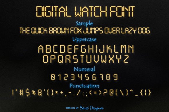 Digital Watch Font - Preview 1